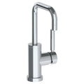 Single Hole Monoblock Square Bathroom Sink Faucet in Satin Elite Brass Z262646