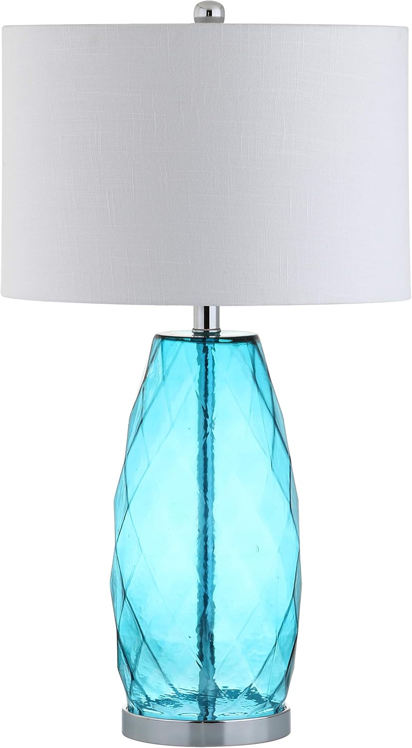 26.5 Glass/Metal LED Lamp Moroccan Blue E2285