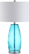 26.5 Glass/Metal LED Lamp Moroccan Blue E2285