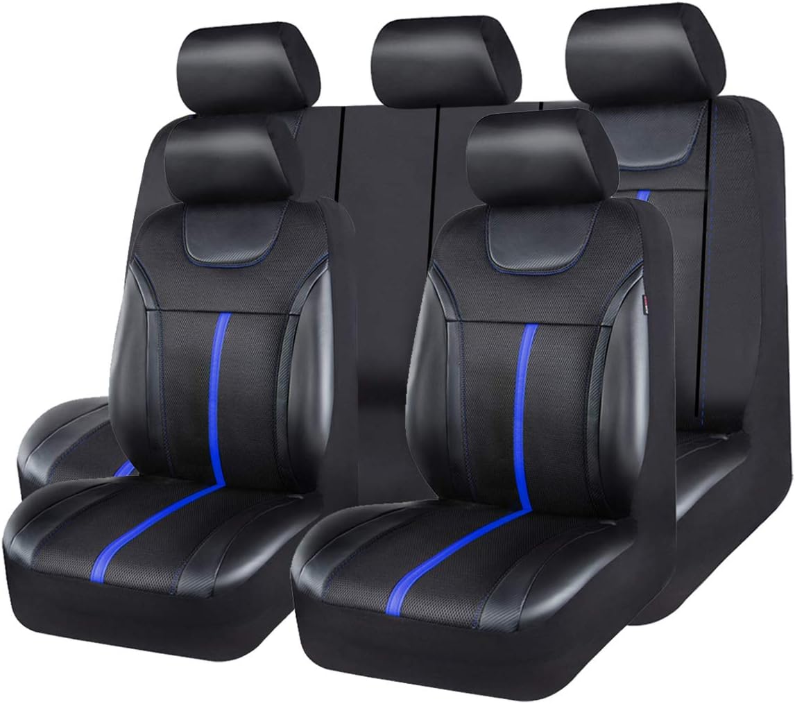Carbon Leather Universal Car Seat Cover Full Set F91214