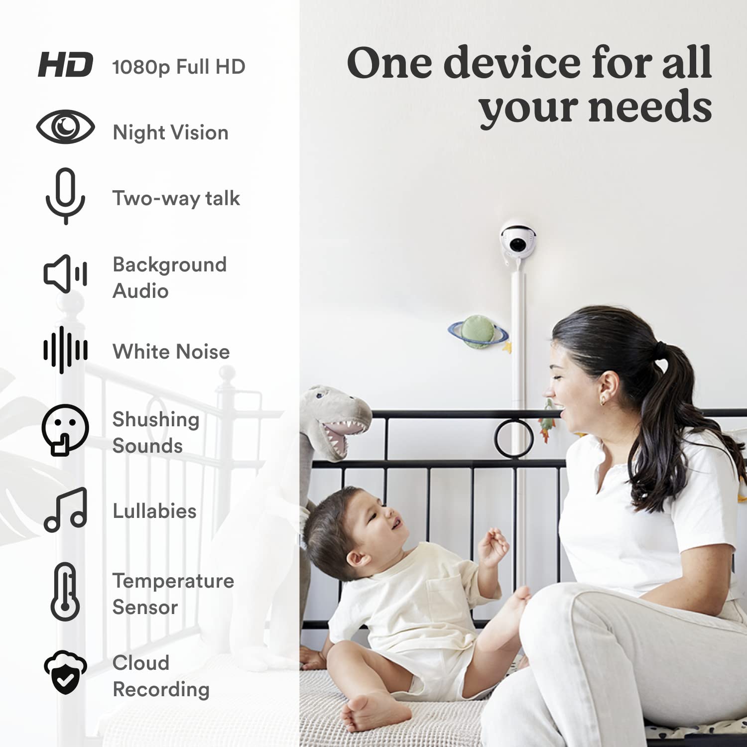 1080P Full HD WiFi Baby Monitor with Night Vision and Two Way Talk U4870