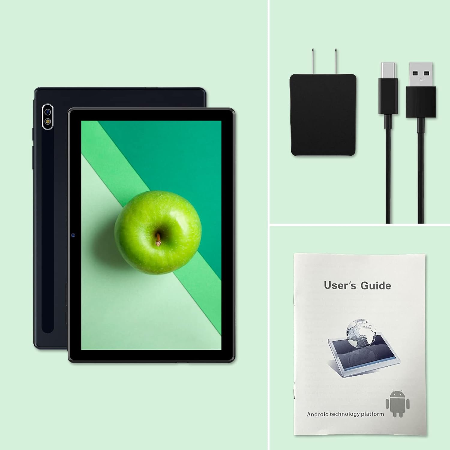 Black Android Tablet 10.1" 32GB Storage WiFi Bluetooth 4.2 C95002