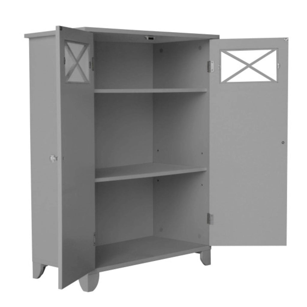 Grey 2 Door Floor Cabinet V351