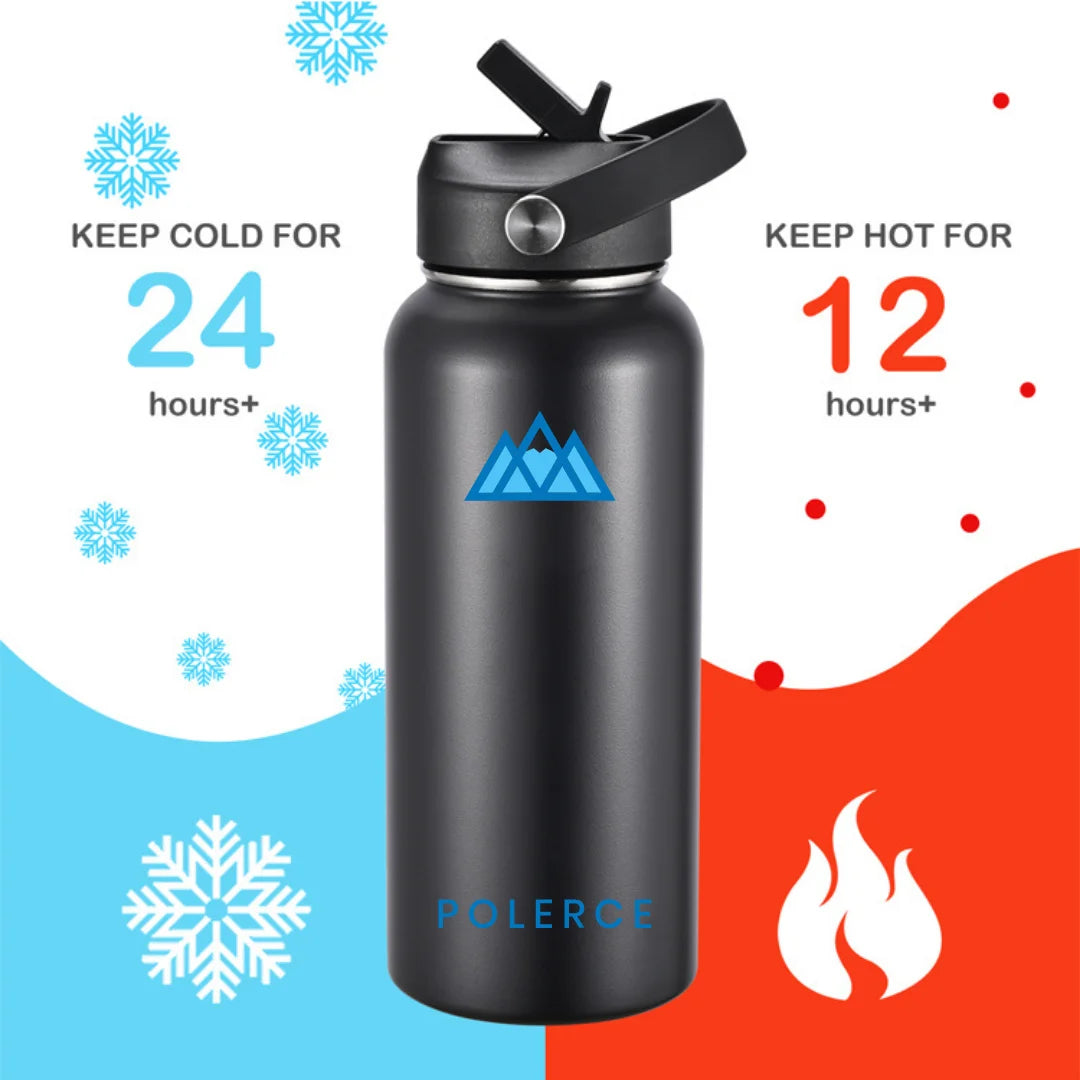 64 fl oz White Stainless Steel Vacuum Insulated Bottle A663
