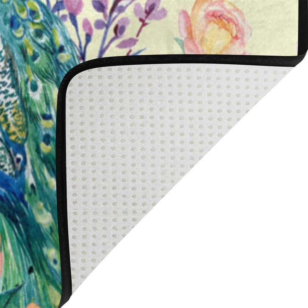 Floral Peacock Lightweight Carpet Mats Area Rug Y657867