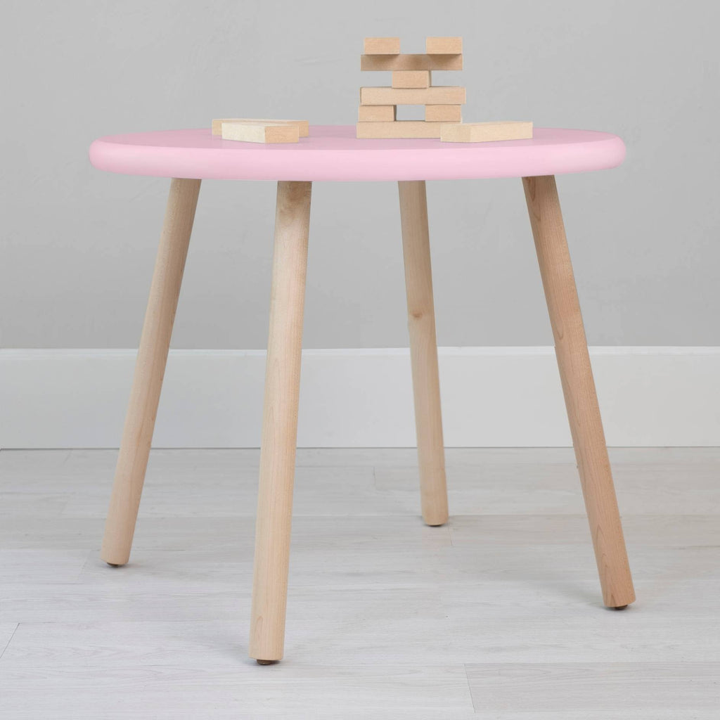 30x22 Round Kids Table in Maple/Pink J12905