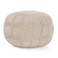 Ivory Round Pouf O26911