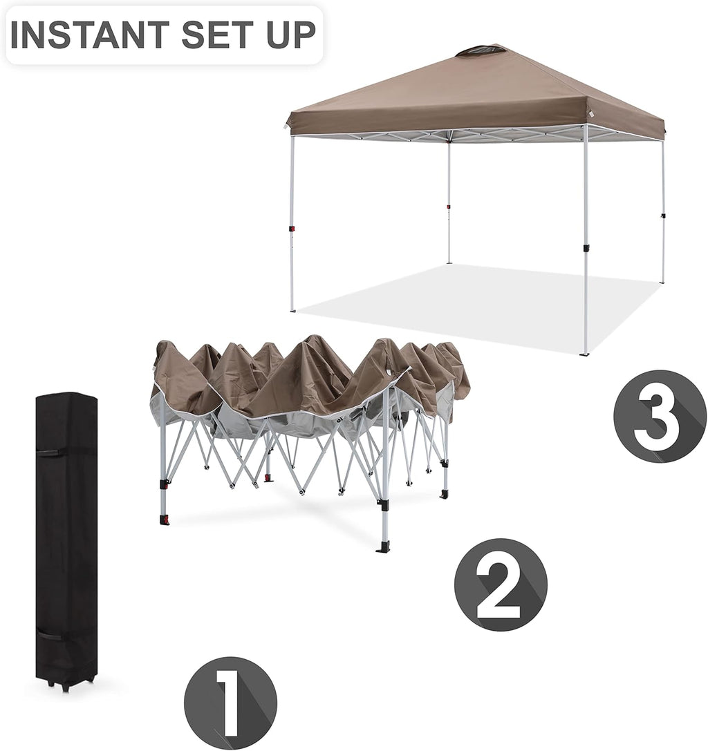 10X10FT Pop Up Canopy Tent with Wheeled Bag J817