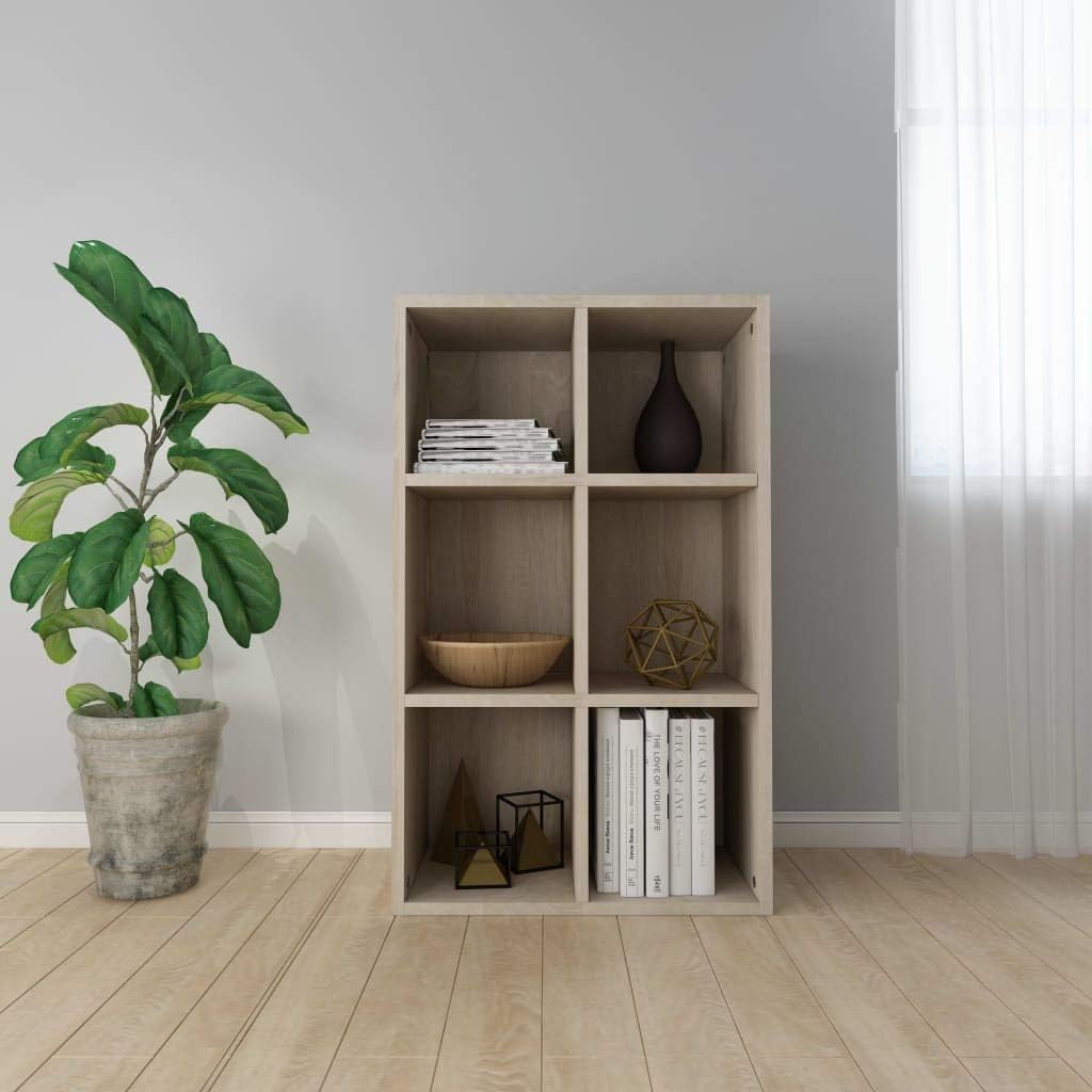 White and Sonoma Oak Book Cabinet Sideboard O576010