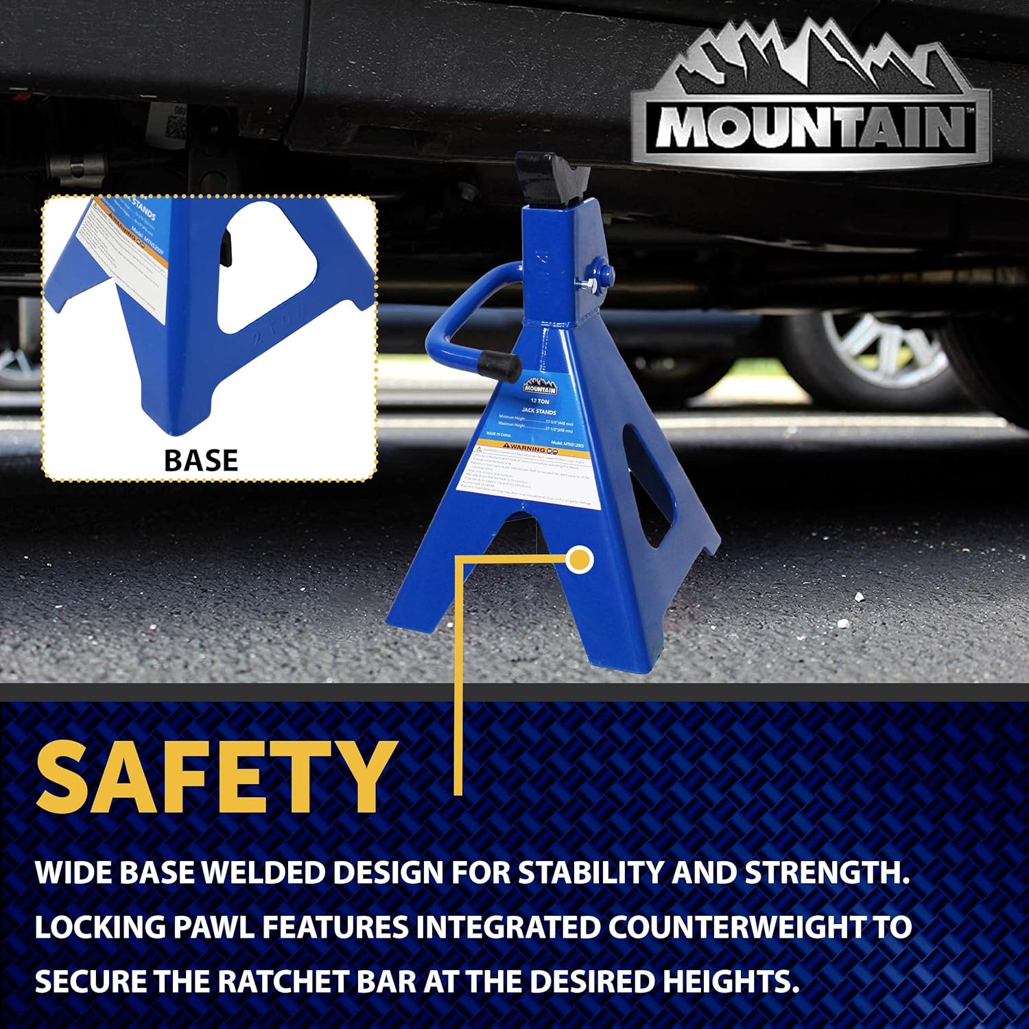 12 Ton Steel Jack Stands (Pair) P336212