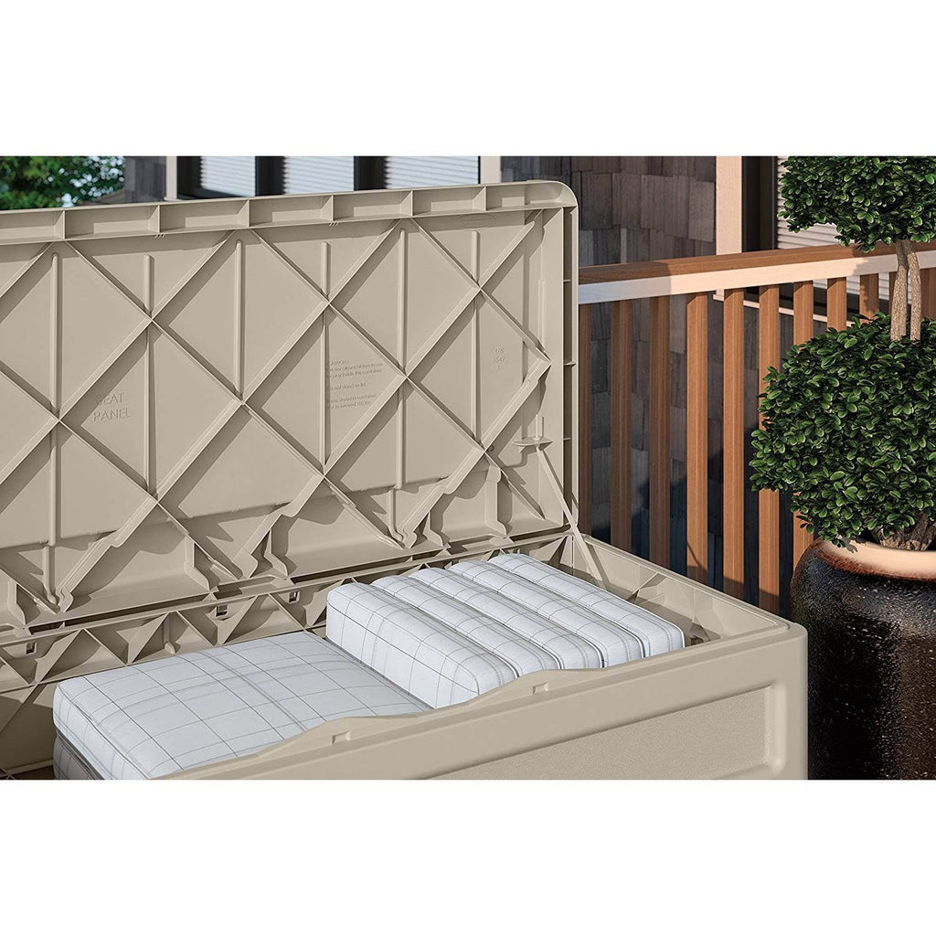 73-Gallon Resin Outdoor Storage Deck Box with Seat (2 Pack) P9413