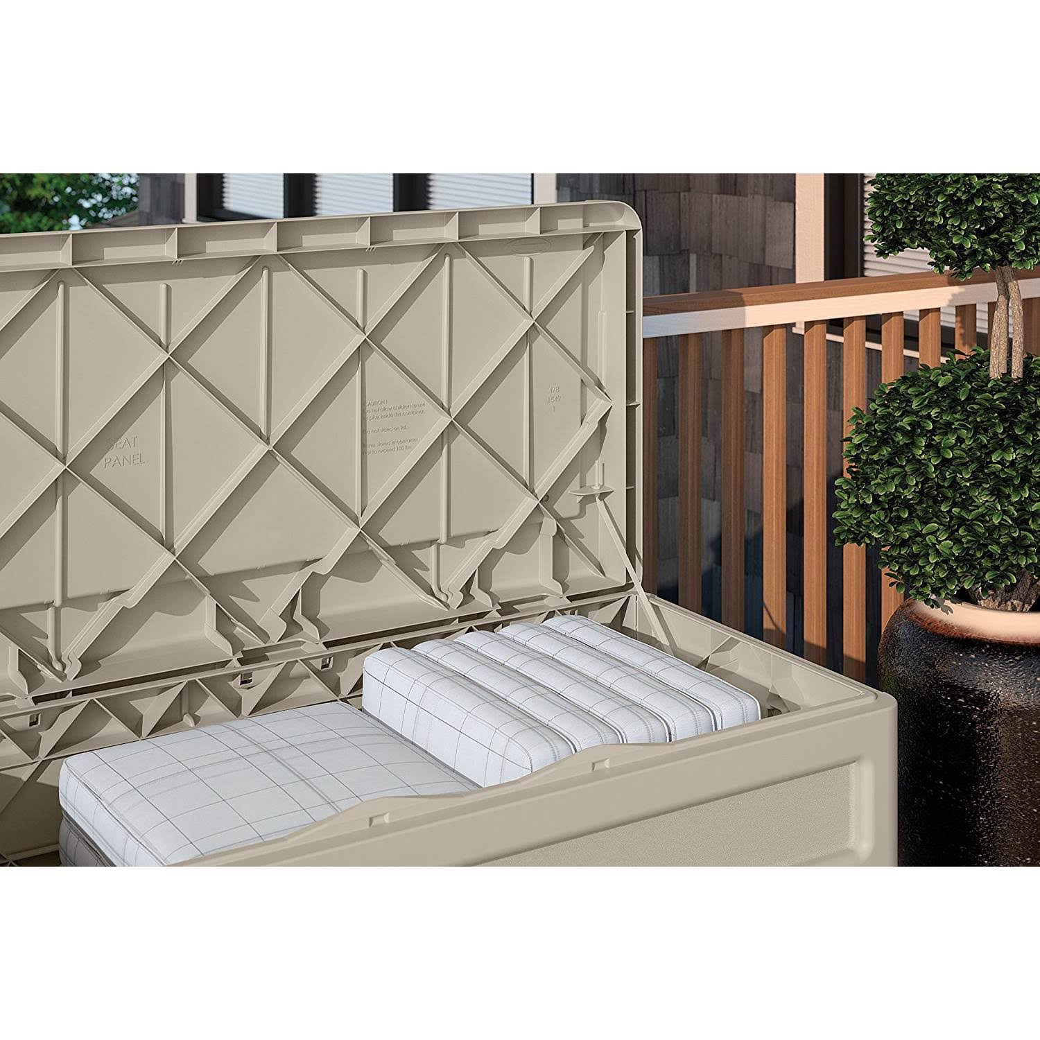73-Gallon Resin Outdoor Storage Deck Box with Seat (2 Pack) P9413