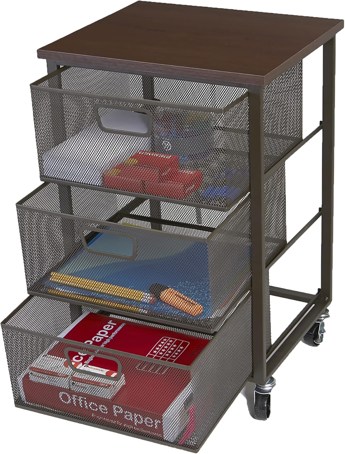 Rolling Storage Cart with 3 Drawers W368