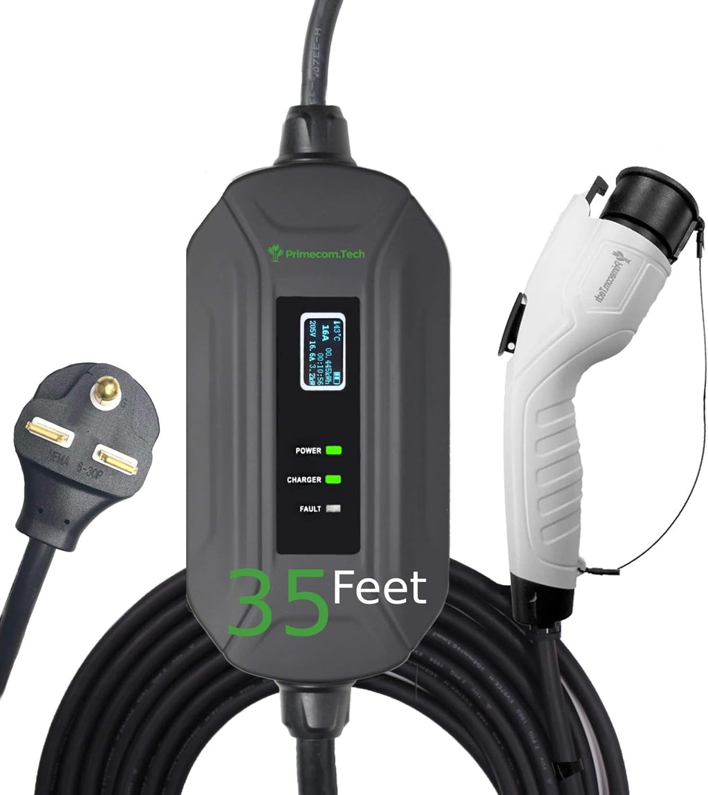 Portable Level 2 Electric Vehicle Charger, 16Amp, 35 Feet U455011