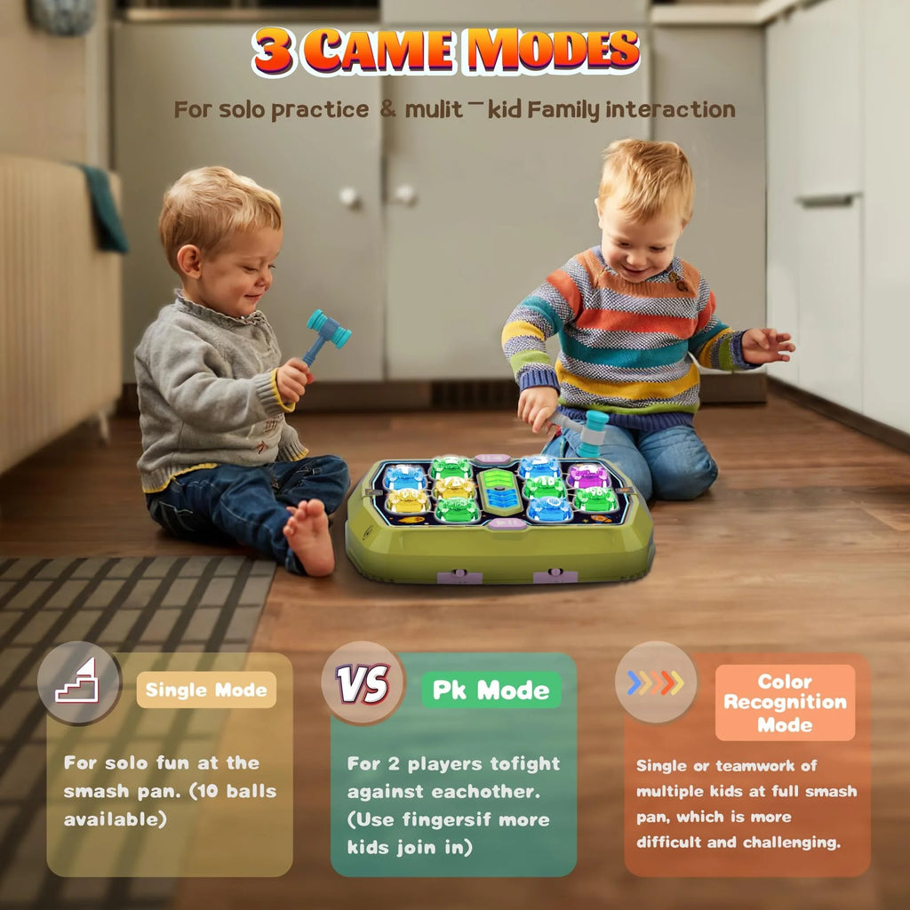 Green Interactive Whack a Mole Game with 2 Soft Hammers R8534