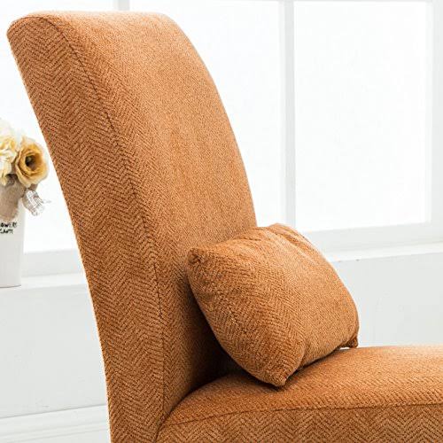 Orange Chenille Armless Accent Chair X491