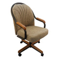 Swivel Tilt Caster Arm Chair in Wheat Tweed Fabric I905815