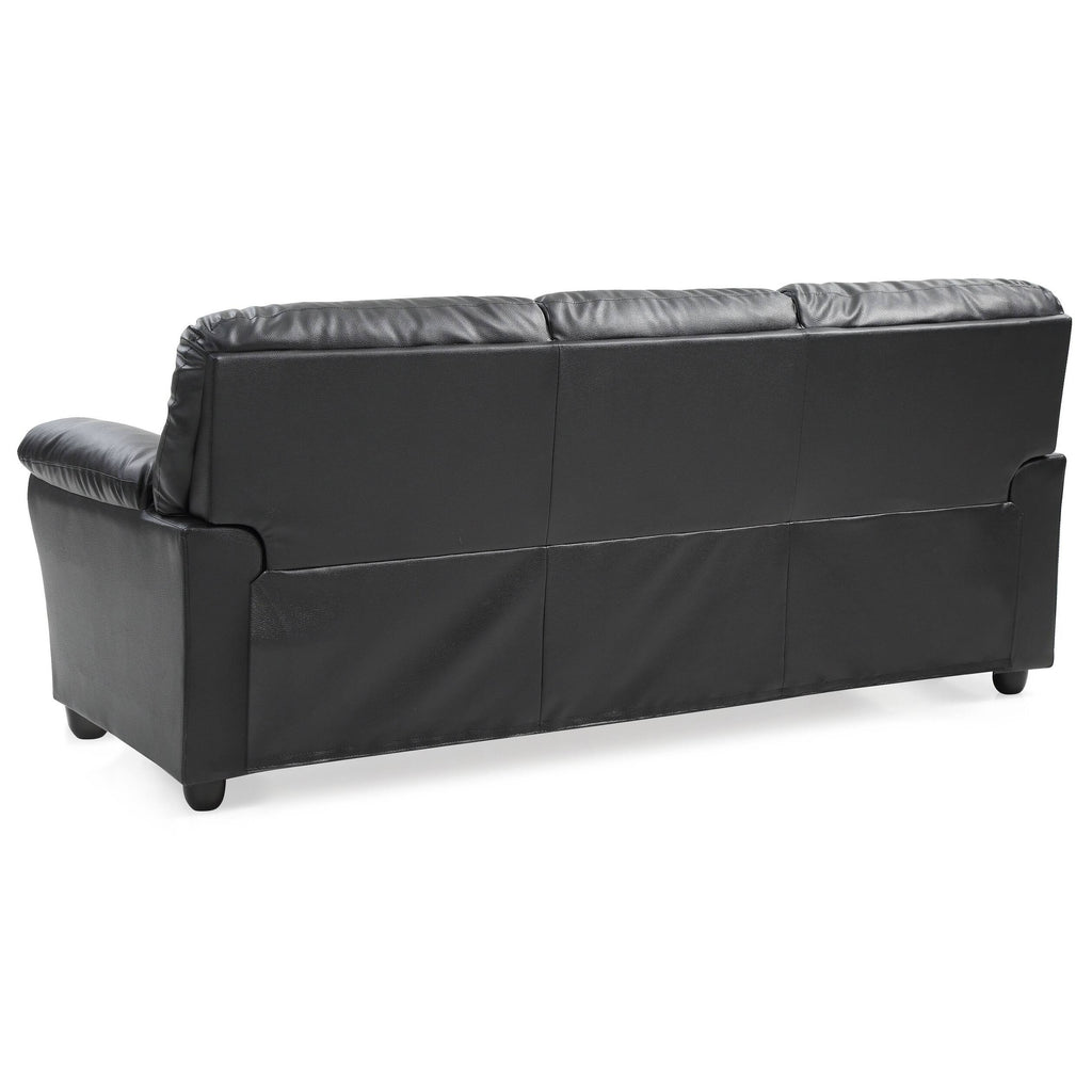Black Faux Leather Sofa P7770
