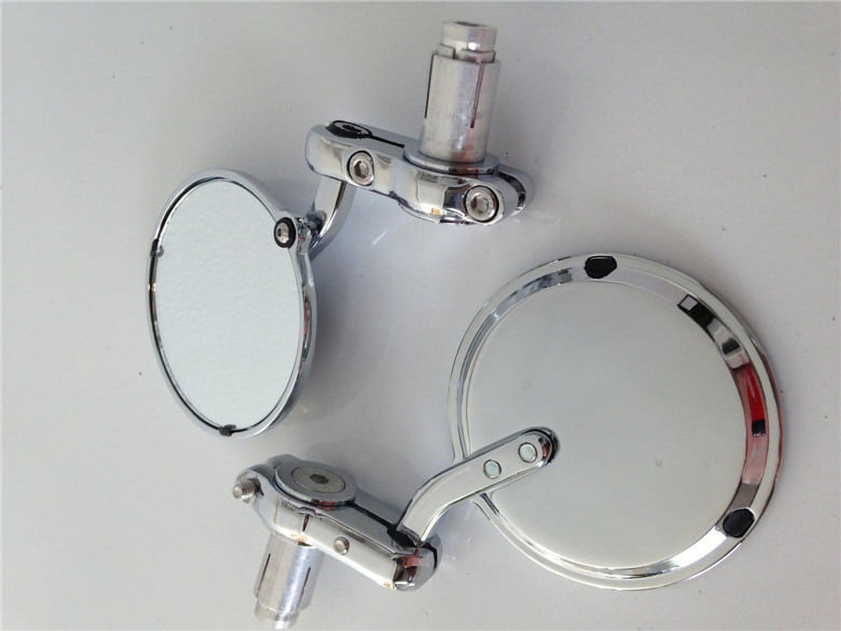 7/8 Inch Chrome Bar End Mirrors F30572