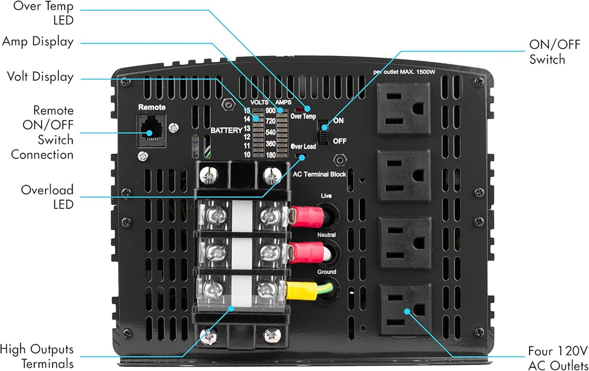 48V 8000 Watt Power Inverter with Remote Control, 16000 Watt Surge Peak X48996