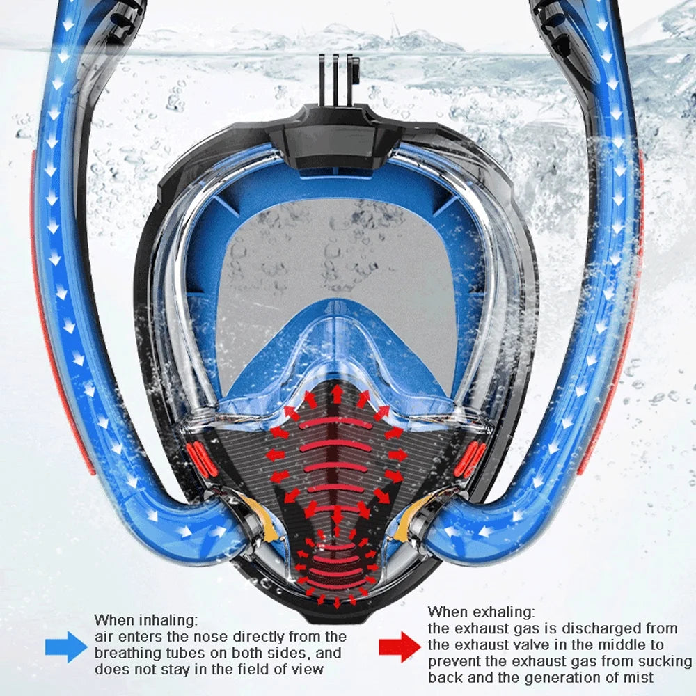 Snorkeling Diving Goggles with Double Tube Silicone G1902