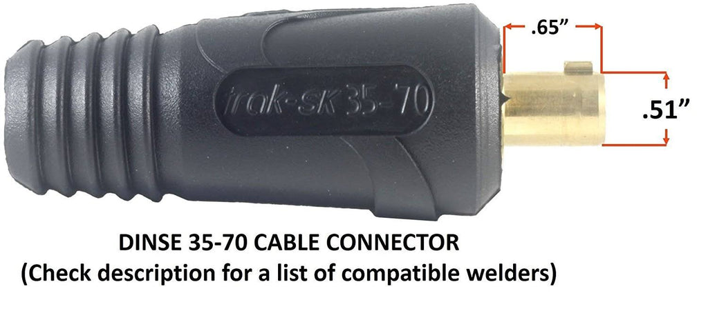 200 Amp Ground Clamp Welding Lead Dinse Connector #2 AWG Cable 15 Feet L6289