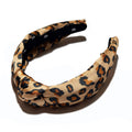 Caramel Leopard Silk Knotted Headband A140