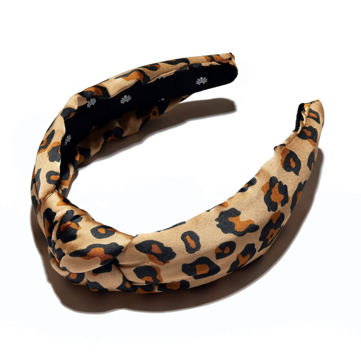 Caramel Leopard Silk Knotted Headband A140